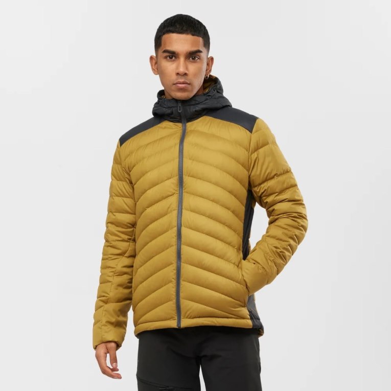 Salomon Essential Xwarm Down Men\'s Insulated Jackets Yellow | CA 35H98